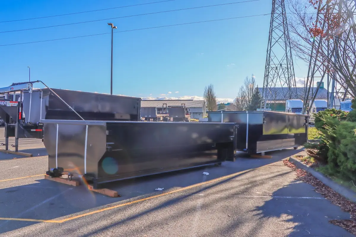 Roll-off dumpster ready for waste disposal at job site for Roll Off Dumpster Rental in Willowick